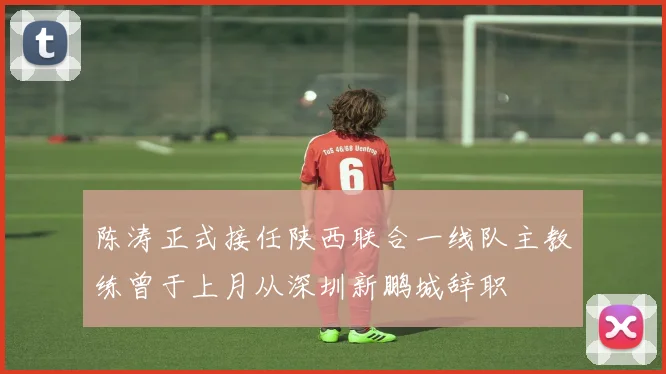 陈涛正式接任陕西联合一线队主教练曾于上月从深圳新鹏城辞职